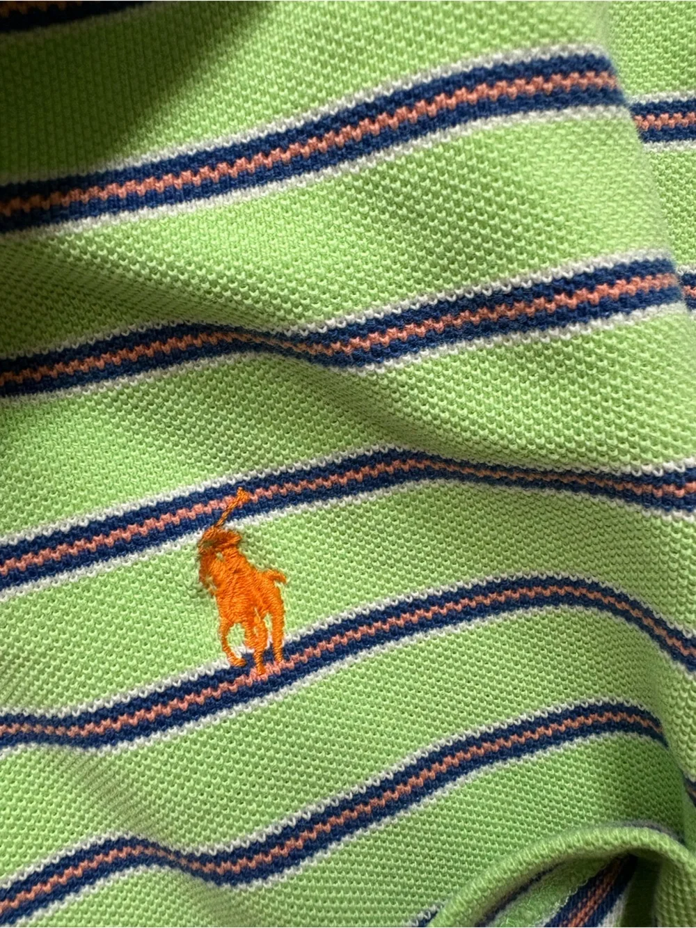 Vintage Y2K 90s Ralph Lauren green striped polo shirt Size XXL